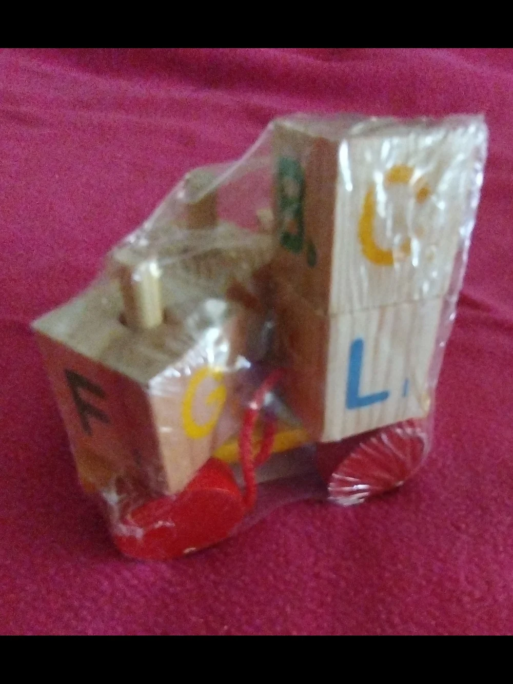 Wooden Peg and Block Sorting Toy - Natural Wood and Yellow